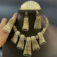dubai jewelry sets for women gold color necklace earrings party gifts nigerian earrings ring bracelet bridal jewelry set