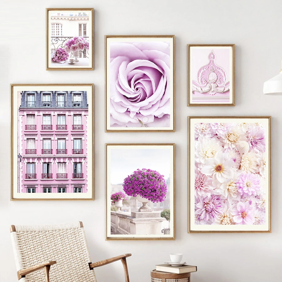 Фиолетовые ворота цветы розы Европейский стиль резной архитектурный замок