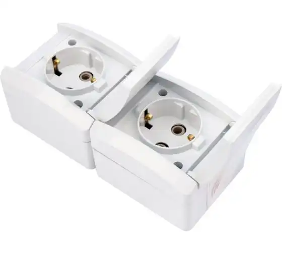 Розетка Kranz Industrial 2 Sockets IP54 с заземлением White KR-78-0801 |