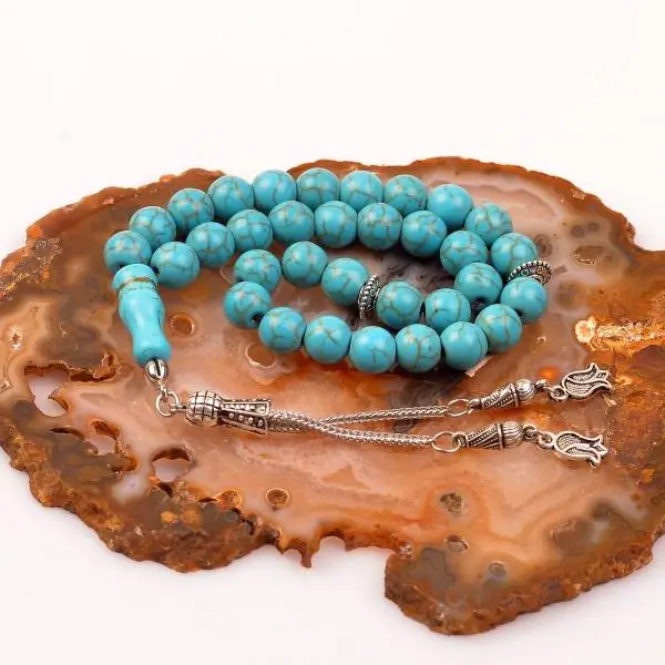 

Turquoise Stone Prayer Beads (8mm) -Press Turquoise