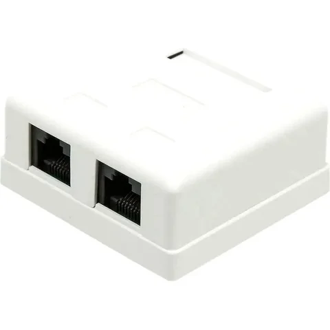 Розетка настенная TWT TWT-SM2-4545-WH 2 порта RJ-45 кат. 5е, UTP, белая 2125709