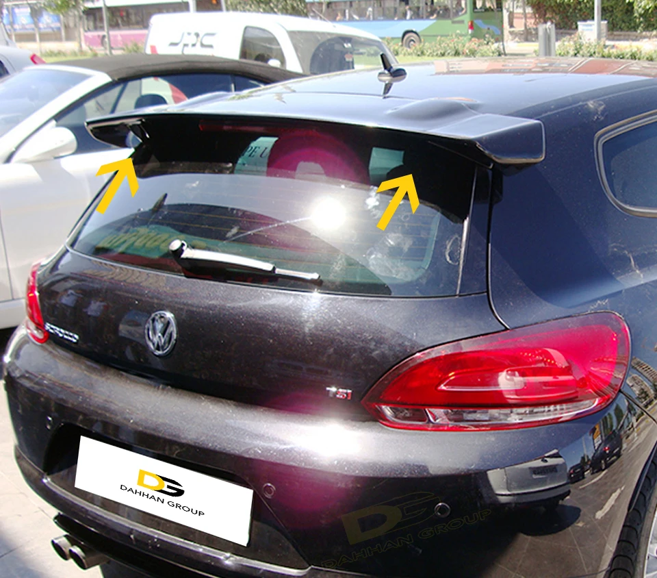 VW Scirocco MK3 2008 - 2013 Rear Spoiler Wing Painted or Primer Painted High Quality Fiberglass Rear Roof Spoiler