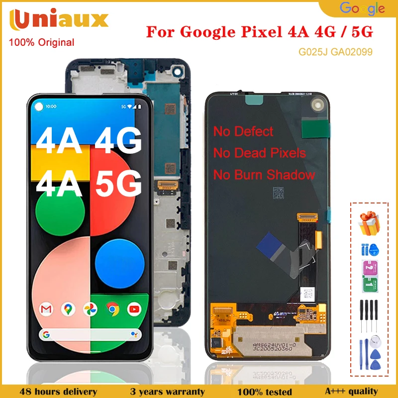 Cena Oryginalny AMOLED Dla Google Pixel 4A Wyświetlacz LCD Ekran Dotykowy 5.81