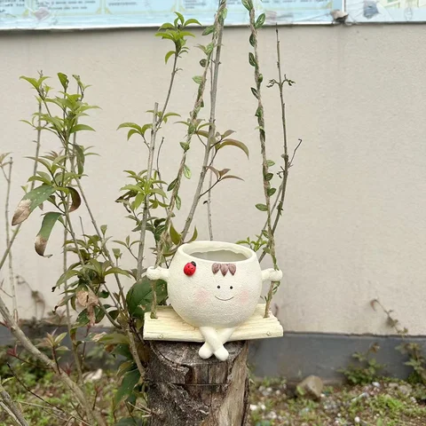 Подвесные горшки для суккулентов  Planter со smiling face