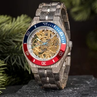 bobo bird 2022 new mens luxury wooden automatic watches hollow carved design mechanical wristwatch support drop shipping oem