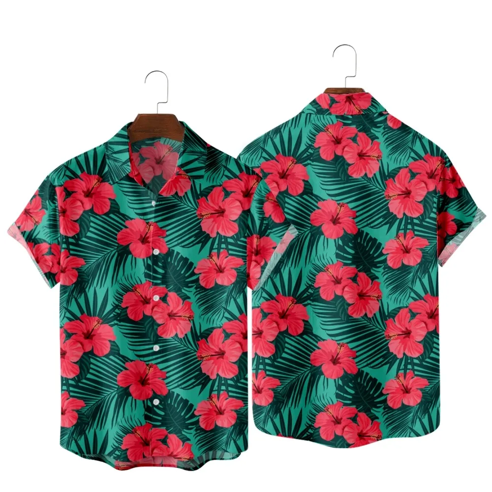 

2022 Hawaii Tropical Vintage Print Hot Shirts, Fashion Casual Hawaiian Beach Style, Summer Shirts for Men and Women