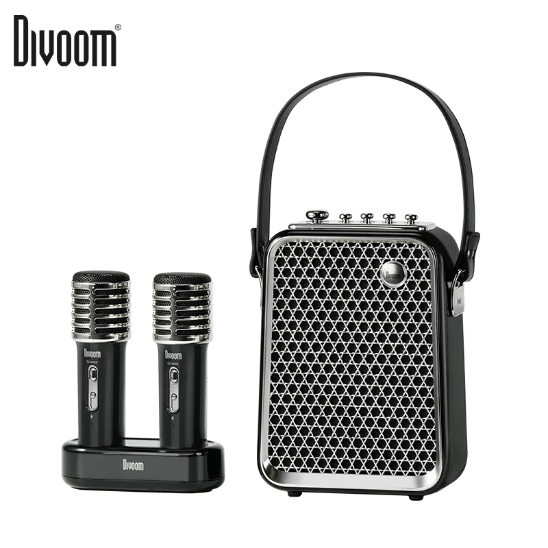 Фото Портативная Bluetooth-колонка Divoom Spark Pro 80W с 2 беспроводными микрофонами и RGB-подсветкой для вечеринок и пения на открытом воздухе. №1