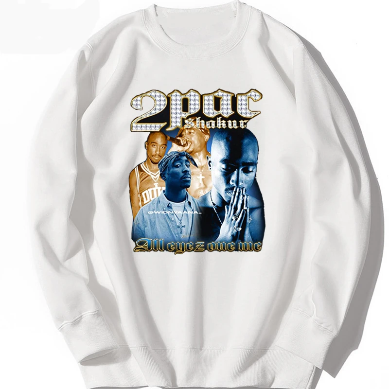

2022 New 2pac Rap Sweatshirts Print O-Neck Long Sleeve Regular Women Top-Quality Hip-Hop Womens Sweatshirt Tupac Harajuku