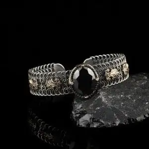 

Knitted Model 925 Sterling Silver Men's Bracelet With Zircon Stone