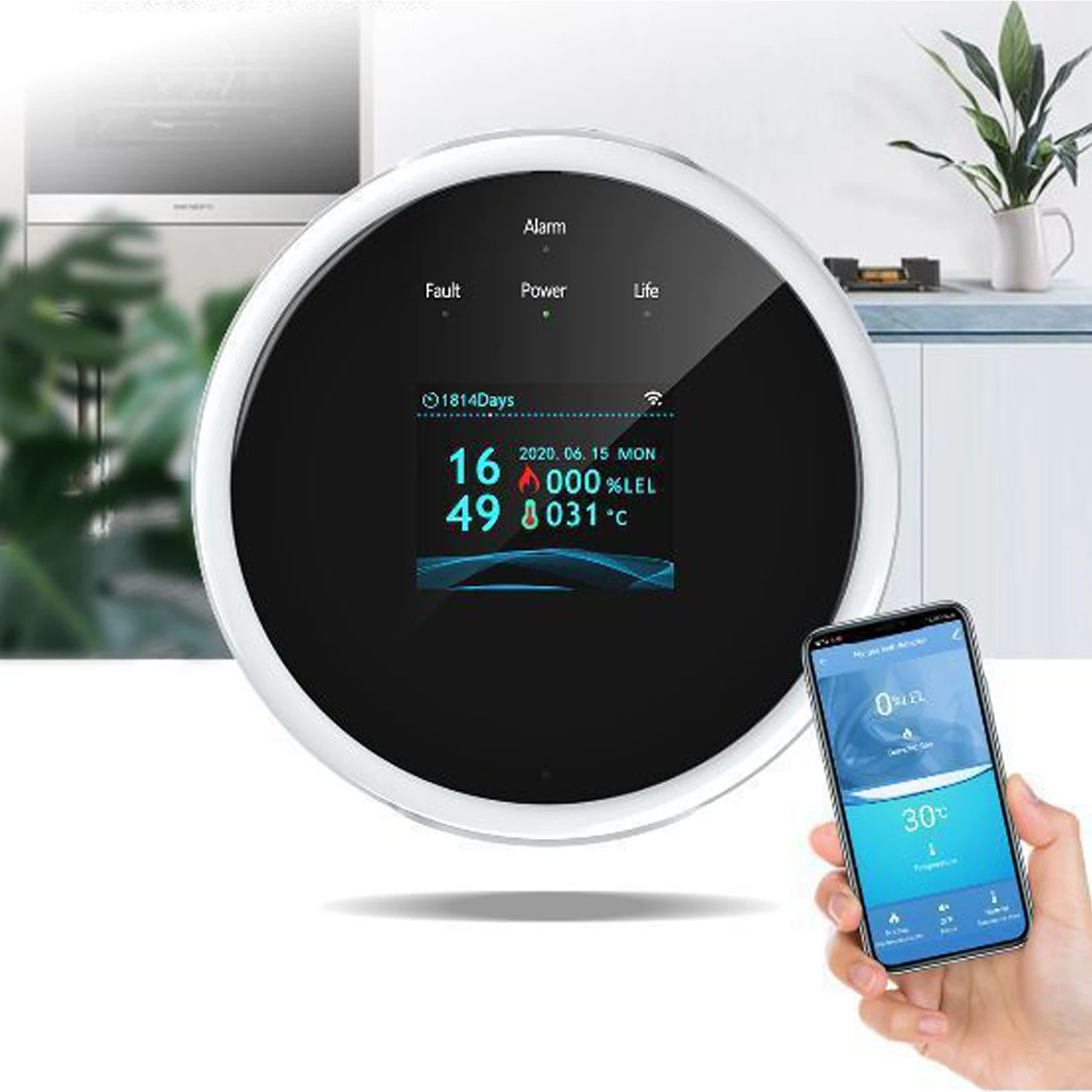 Детектор утечки газа Tuya с подключением к Wi-Fi для обеспечения безопасности дома