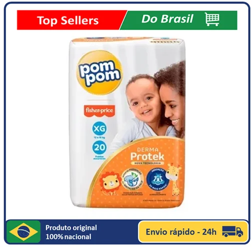 

PomPom Derma Protek XG/20 Units Infant Diaper-GREAT FINISH AND ABSORTION-AMAZING-IDEAL OFFER FOR DAY
