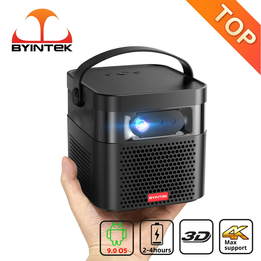 

BYINTEK U70 Android 3D 300inch WiFi Portable 1080P LED DLP Mini Projector Full HD For 4K Cinema Smartphone with Battery