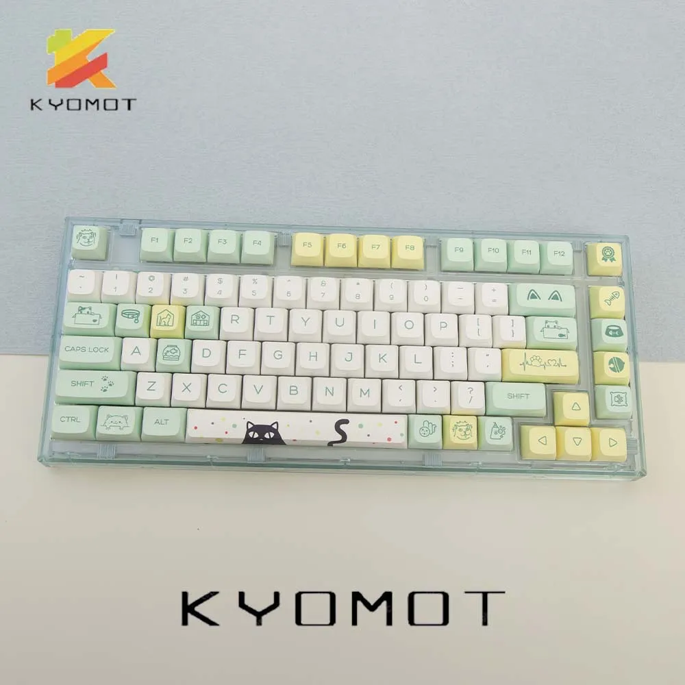 

Набор механических клавиатур KYOMOT с изображением милого кота, колпачки клавиш с краской Sub XDA профиль PBT 131, колпачки клавиш для переключателя ...
