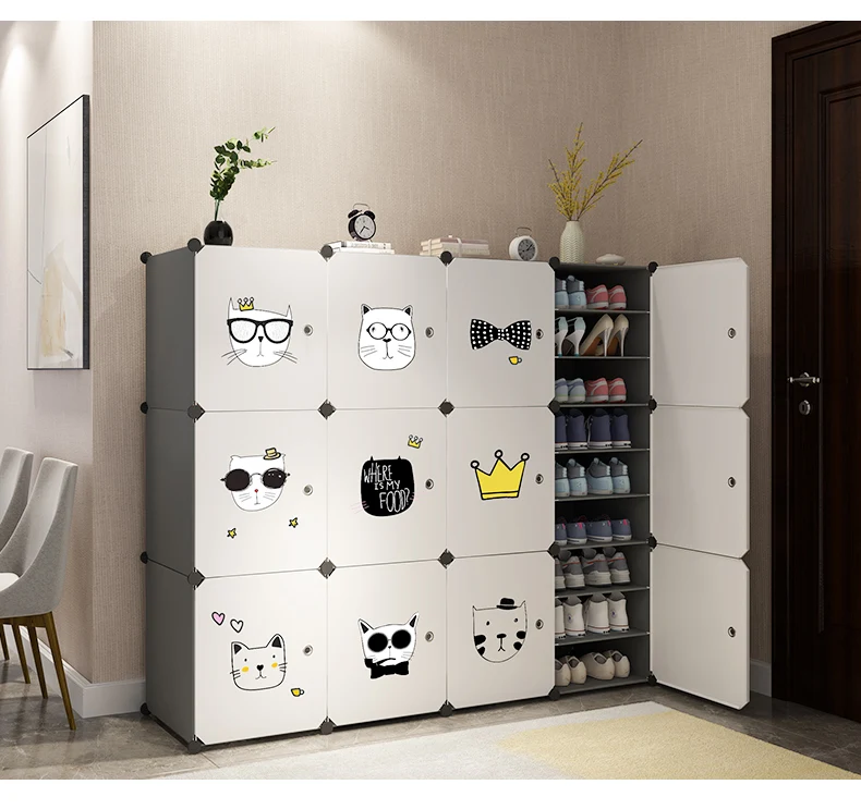 

Shoe shelf dormitory simple door home multi-layer dust-proof shoe box indoor good-looking economical shoe cabinet