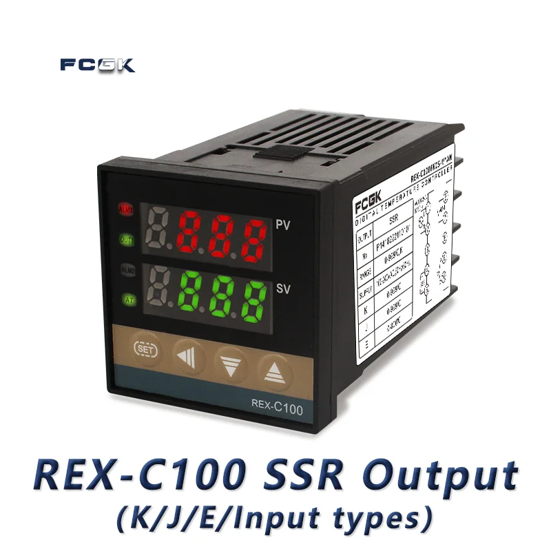 

REX-C100 ПИД-регулятор температуры 220 В 400 градусов цифровой термостат выход 40А SSR термопара типа K