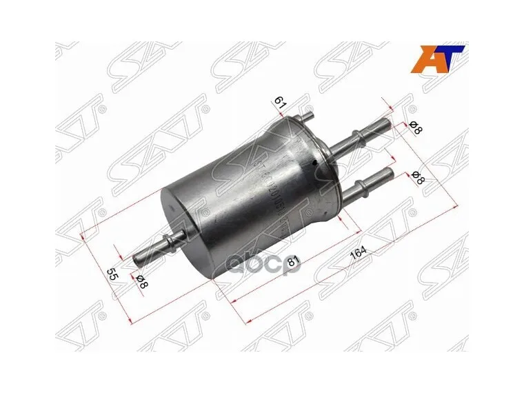 Фильтр Топливный 4 Bar Vw Polo 01-/Jetta 1.6 05-/Skoda Fabia 01-/Octavia 04-13/Rapid 12- Sat арт. ST-6Q0201051J - купить по