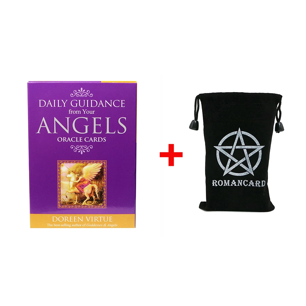 

Hot Sell Velvet Drawstring Gift Bag Daily Guidance From Your Angels Oracle Cards for Beginners Divination Fate Board Games