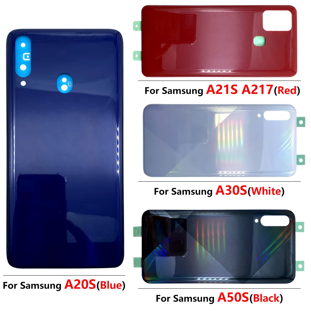 

Стеклянная задняя крышка для Samsung A20S A30S A50S A21S, Крышка батарейного отсека, стеклянная панель с клейкой наклейкой, 10 шт.