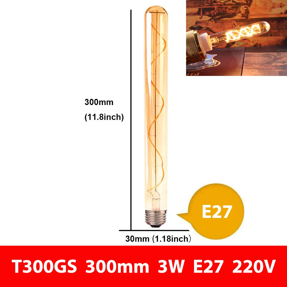 

Светодиодная лампа Эдисона E14, E27, 220 В,світлова трубка,Световая трубка,ампульница,лампа светодиодная,лампа эдисона е27,лампа home kit