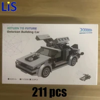 moc 23436 high tech supercar delorean from back to the future speed champion mini vehicle building blocks bricks toys for kids