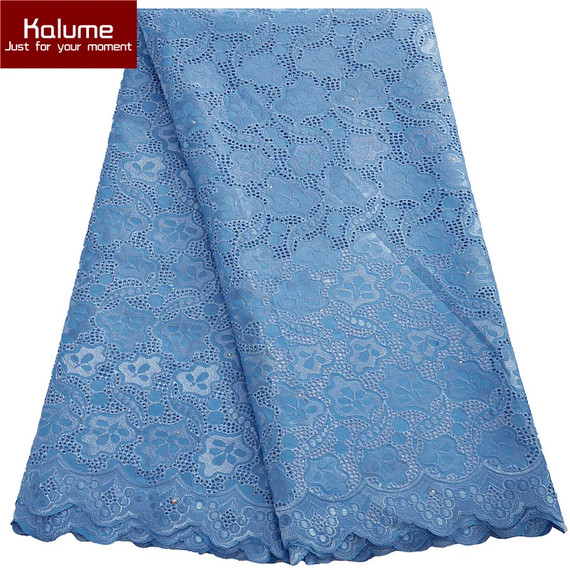 

Kalume Latest African Swiss Voile Lace Fabric 2022 High Quality Nigerian French Embroidery Cotton Lace Fabric For Party F2969