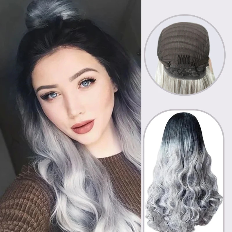 Синтетические волосы длинные черные или серые парики для косплея костюмы на