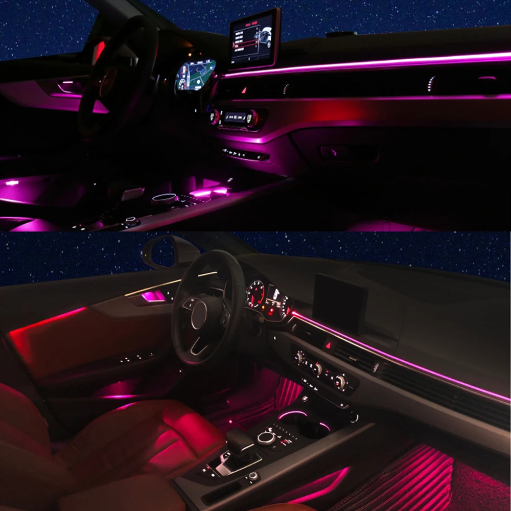 

Special ambient light.update car interior tasty.available for Audi A4 2017-2021 button controlled insert installation