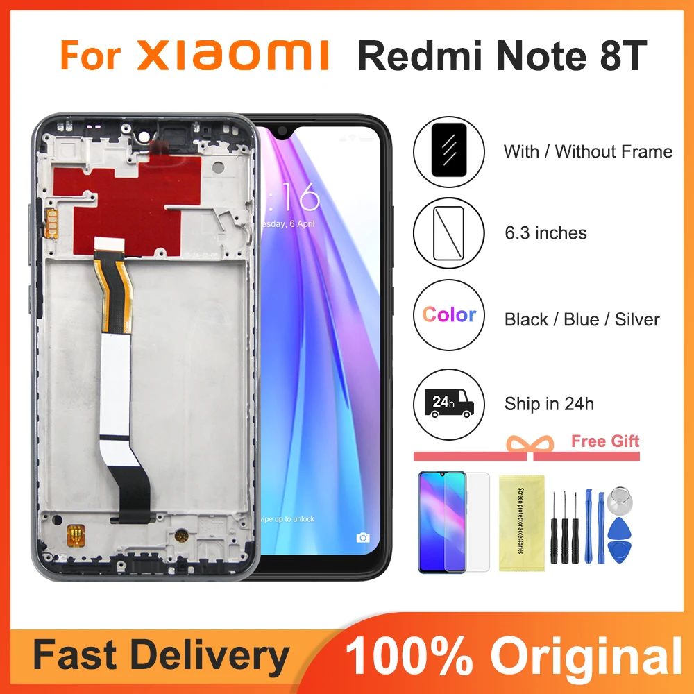 6 3 '𧄀% оригинальный для Xiaomi Redmi Note 8T ЖК-дисплей сенсорный экран Замена