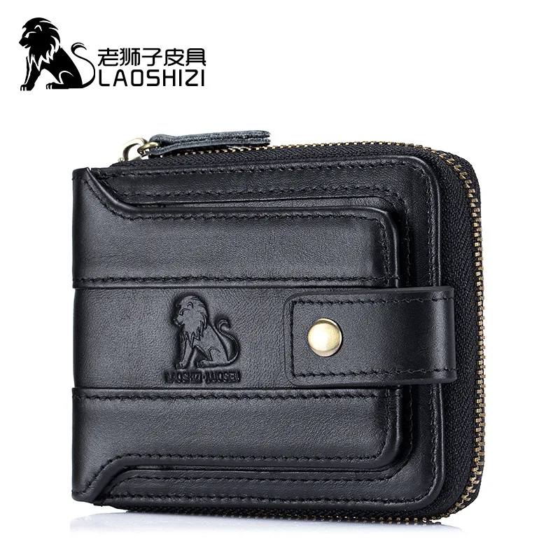 Genuine Leather Short Wallet For Men Boyfriend Husband Anniversary Birthday Gift Slim Photo Pocket Cash Card Holder Small Purse