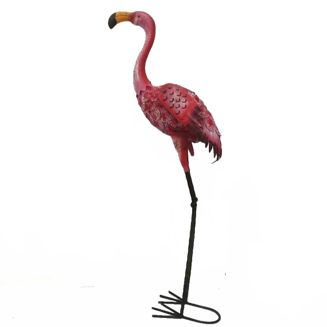 1pc European And American Outdoor Ornaments Wrought Iron Animals Garden Grass Decoration Solar Iights Glowing Flamingos