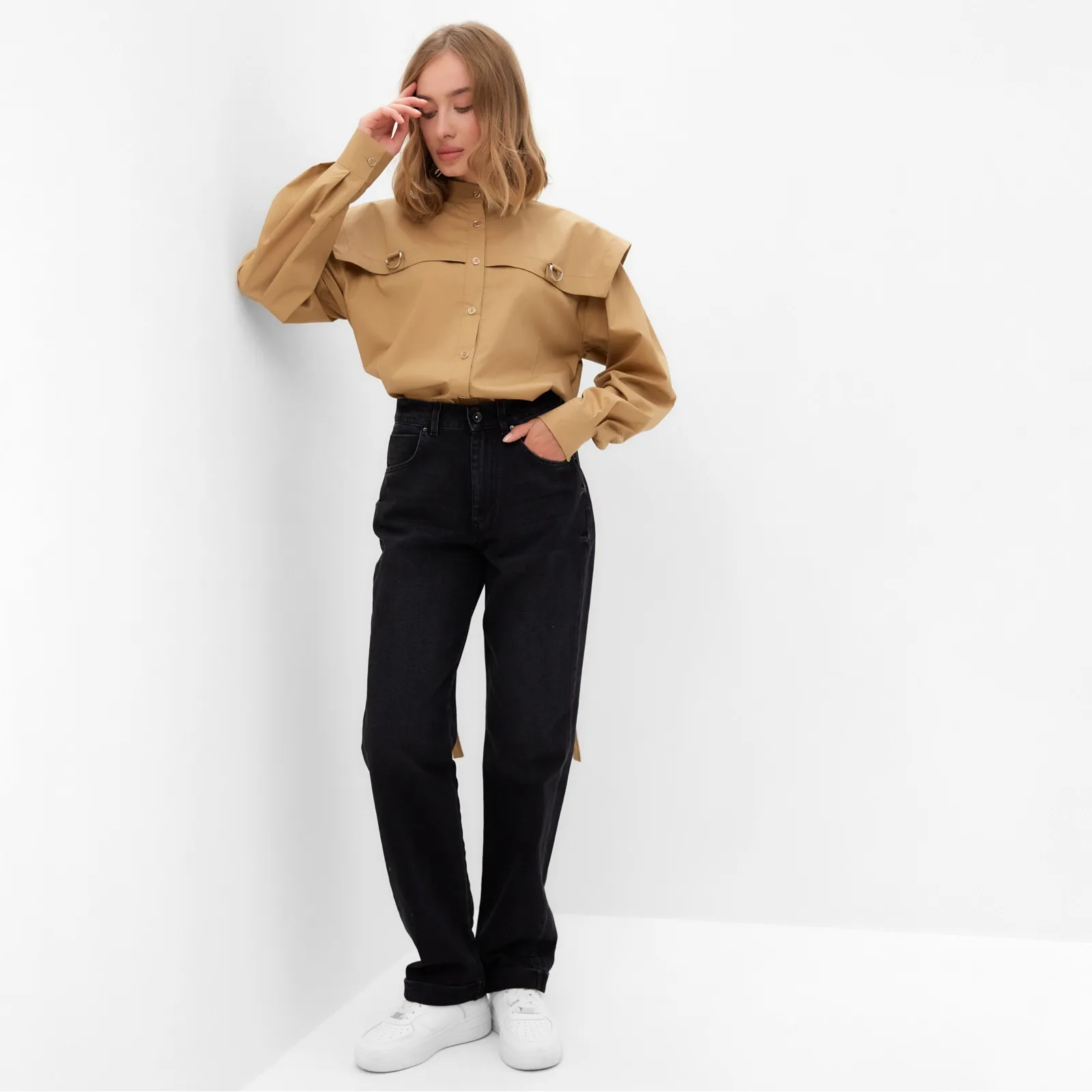 Блузка женская MINAKU: Casual Collection цвет бежевый