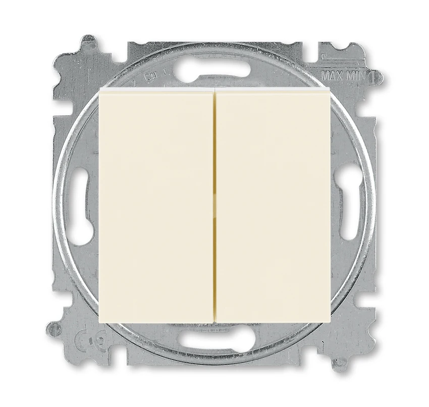 ABB Levit cлоновая коcть  белый Переключатель 2-клавишный 2CHH595245A6017 (art.: 3920bfbe50f15) - 3920bfbe50f15
