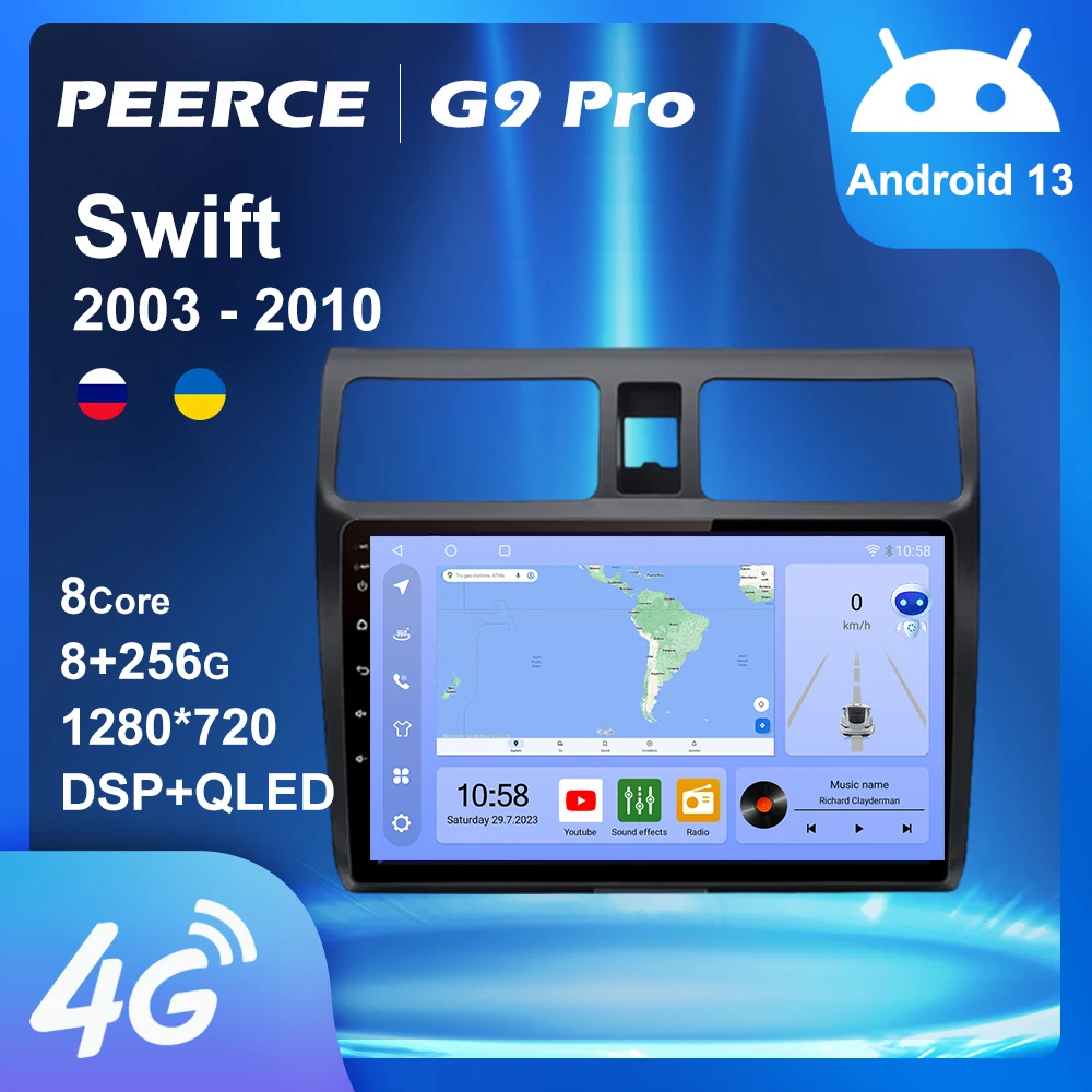 

PEERCE Android 13 AI Voice 2 din Android Auto Radio For Suzuki Swift 2003 - 2010 Carplay 4G Car Multimedia GPS 2din autoradio