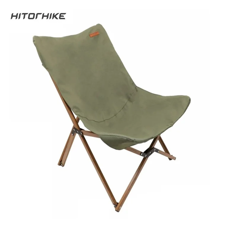 

Hitorhike camping furniture portable camping chair wood grain aluminum folding chair comfortable hiking chair