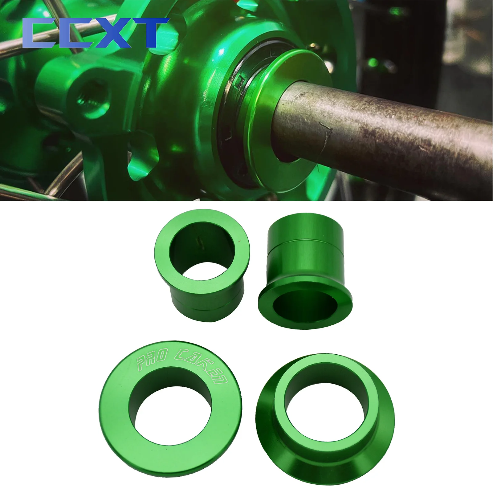 

Front And Rear CNC Wheel Axle Hub Spacer For Kawasaki KX125 KX250 KX250F KX450F KLX450R 2006-2012 2013 2014 2015 2016 2017 2018