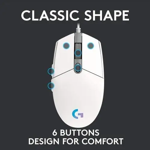 Высокоскоростная проводная мышь Logitech Gaming Mouse G102 LIGHTSYNC RGB с несколькими