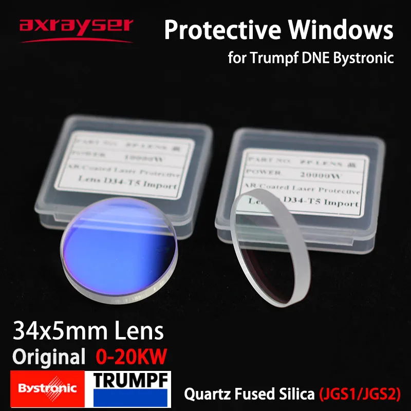 

Laser Lenses Bystronic Trumpf DNE Protective Windows Original Dia34x5mm 0-20KW Powerful Cutting Machine 1614767 Optical Lens