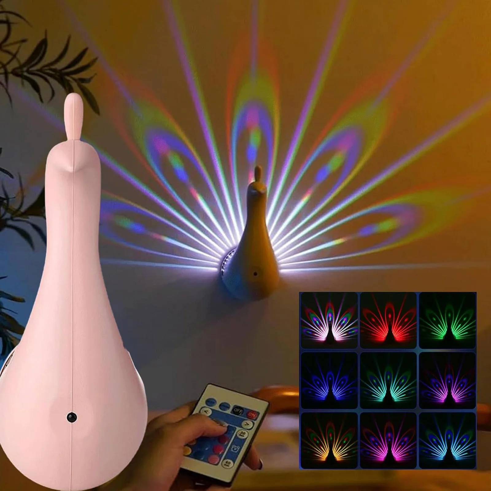 Павлиний свет для создания домашней атмосферы: Многоцветный настенный