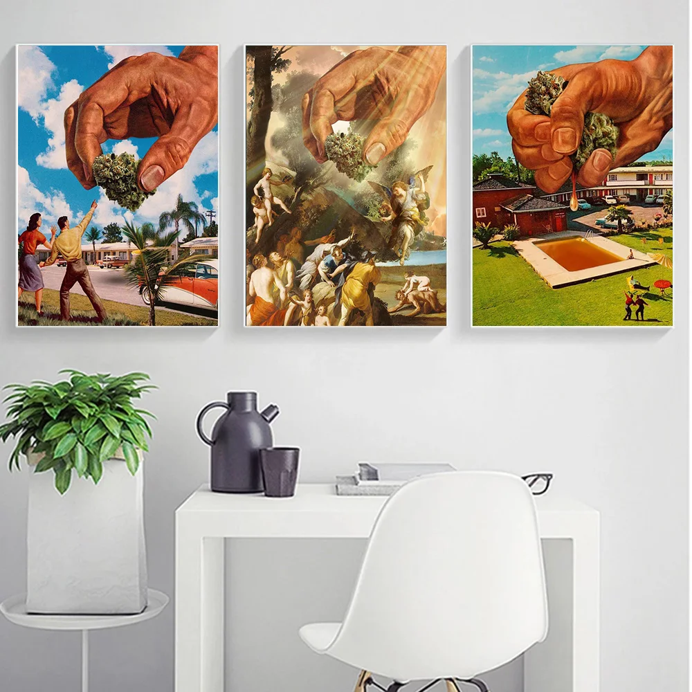 

Famous Creative Canvas Painting Hands and Plants Art Prints and Posters Wall Pictures for Modern Living Room Home Decor