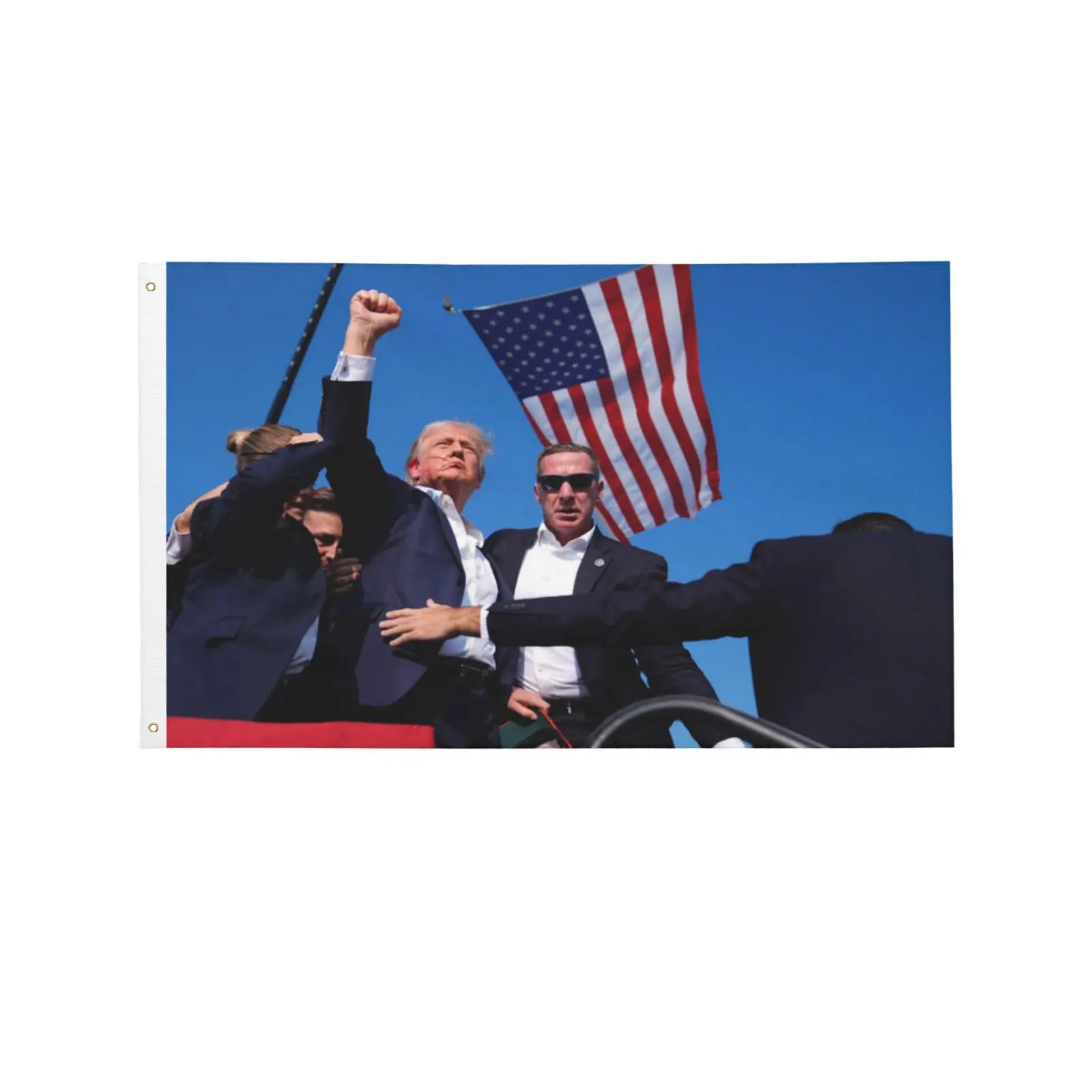 Двусторонний флаг Trump Fight 2024 3x5 Футов на открытом воздухе