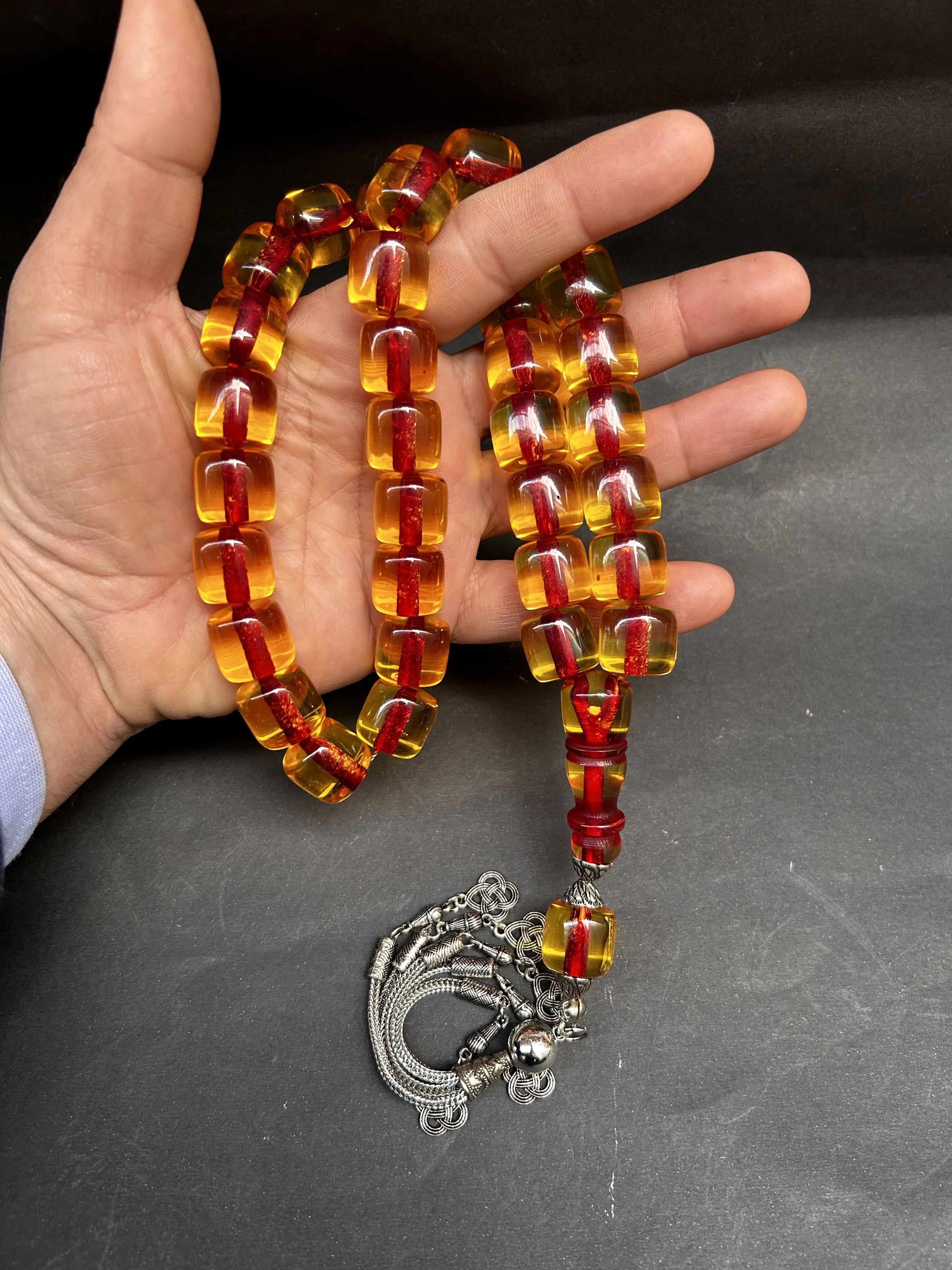 

Very Special Handmade RosaryOttoman Rare Antique Faturan German Amber Sandalous Misbaha Prayerbeads Rosary Tasbih Tesbih İslam