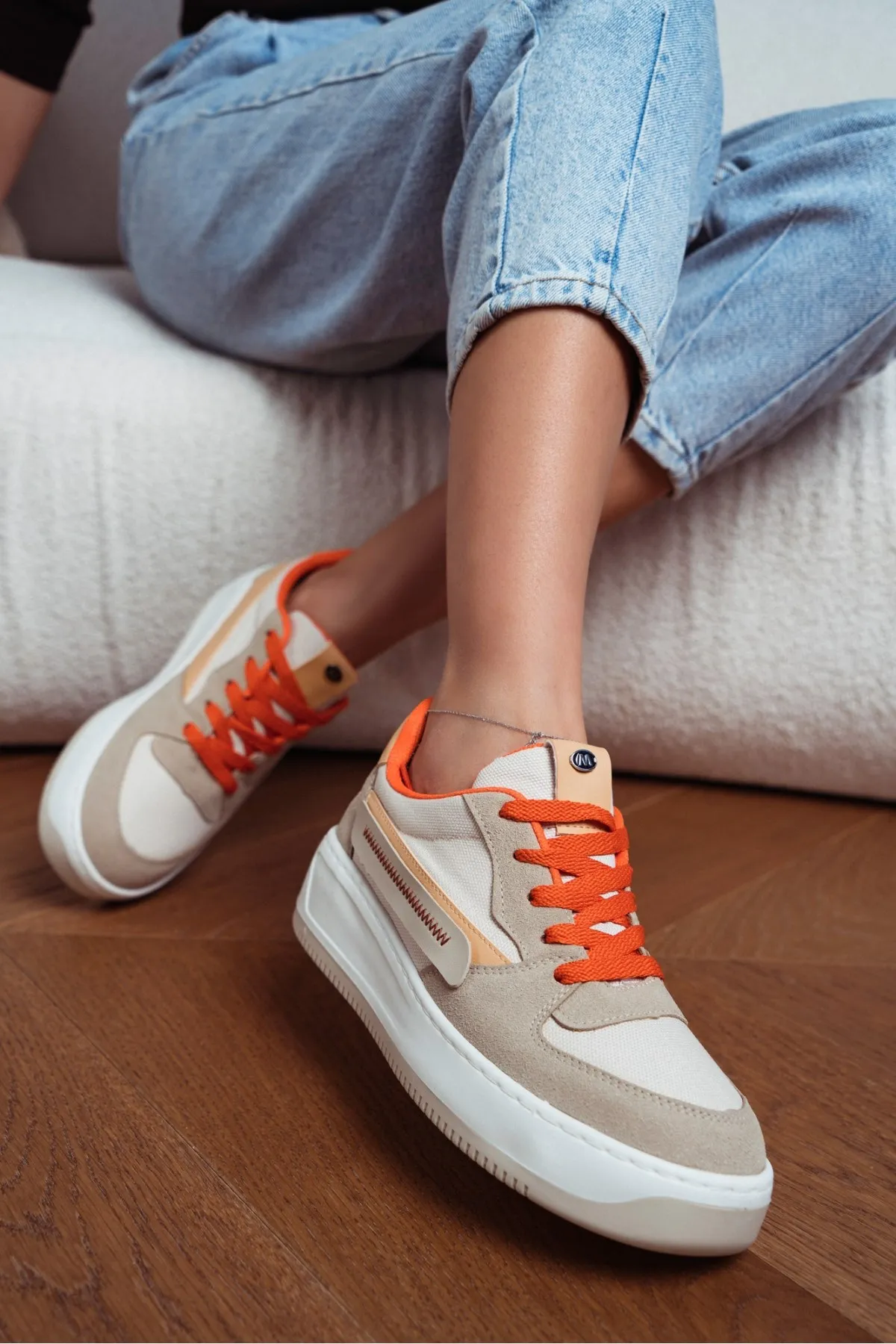 

Женские кроссовки на плоской подошве, бежевые или оранжевые кроссовки с вафельным узором, на шнуровке, весна-лето 2023 кроссовки женские обув...