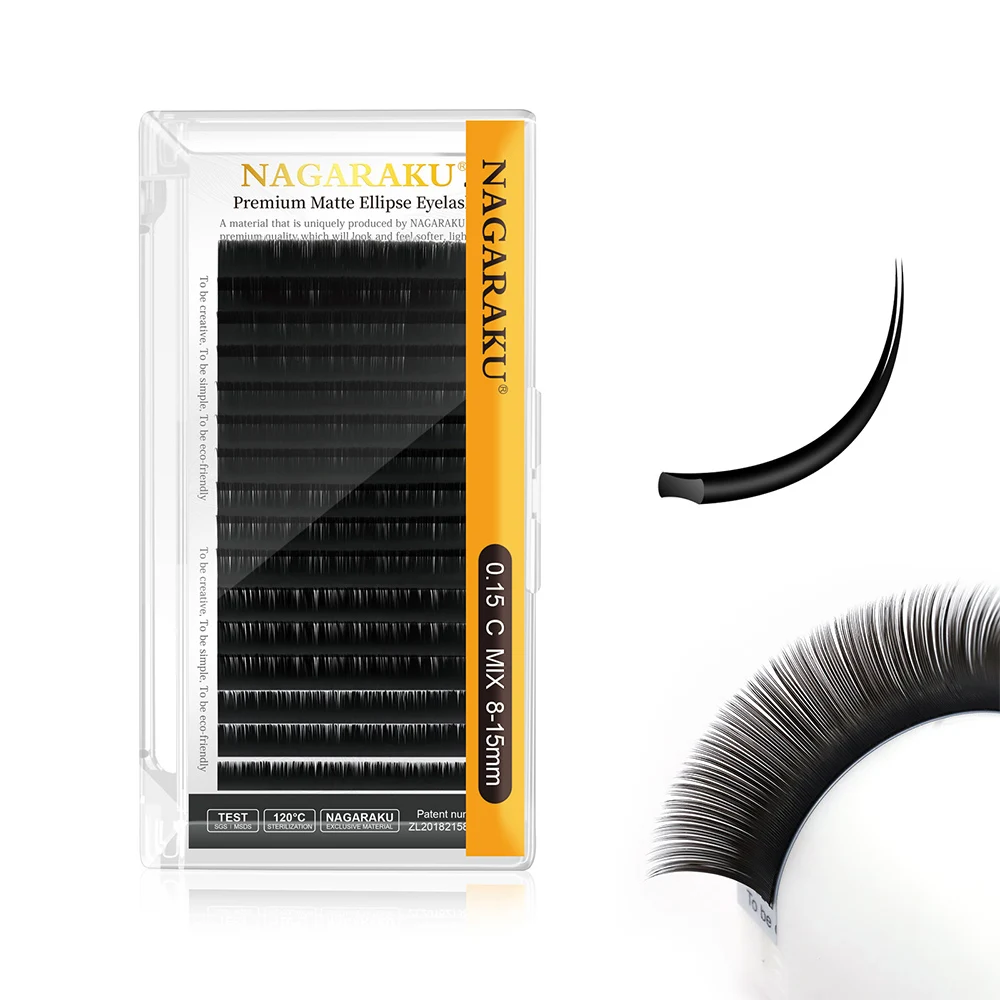 NAGARAKU матовые плоские эллиптические ресницы разделенные кончики форма эллипса