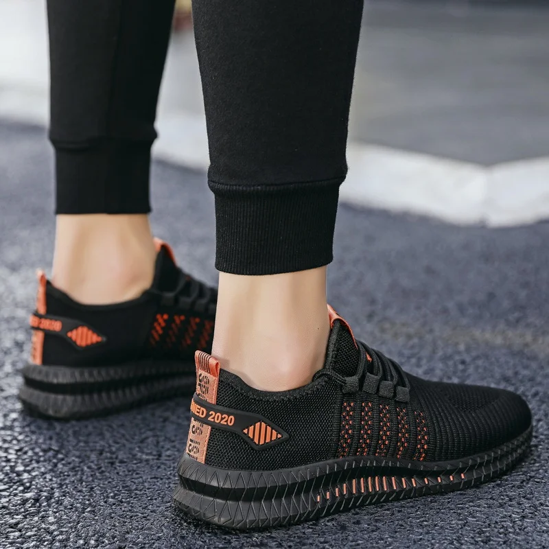 Casual Men's Sports Shoes Solid Color Breathable Comfortable Outdoor Walking Flats Shoes Platform Lightweight Sneakers Autumn