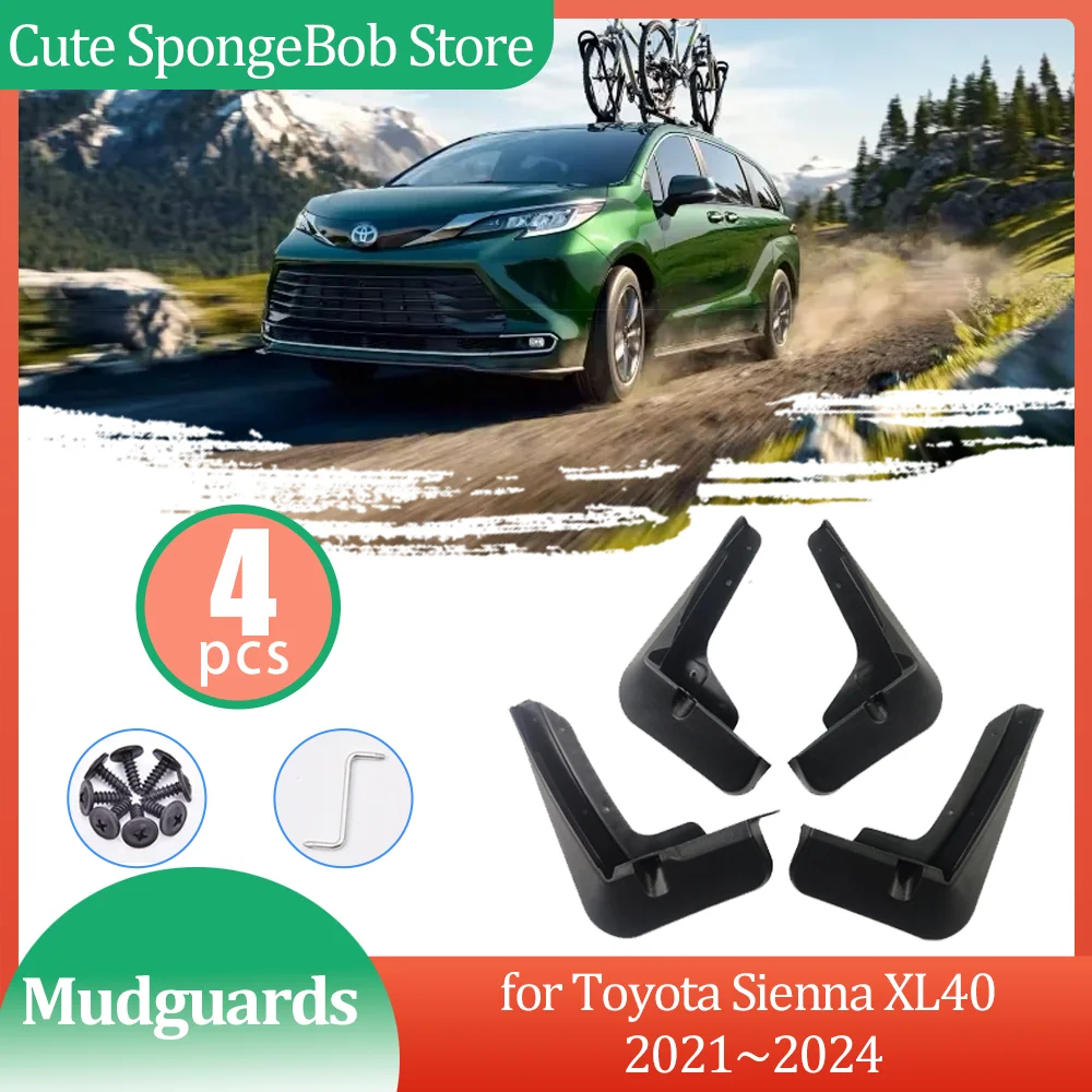 4x автомобильных брызговика для Toyota Sienna XL40 2021~2024 2022 брызговики расширители