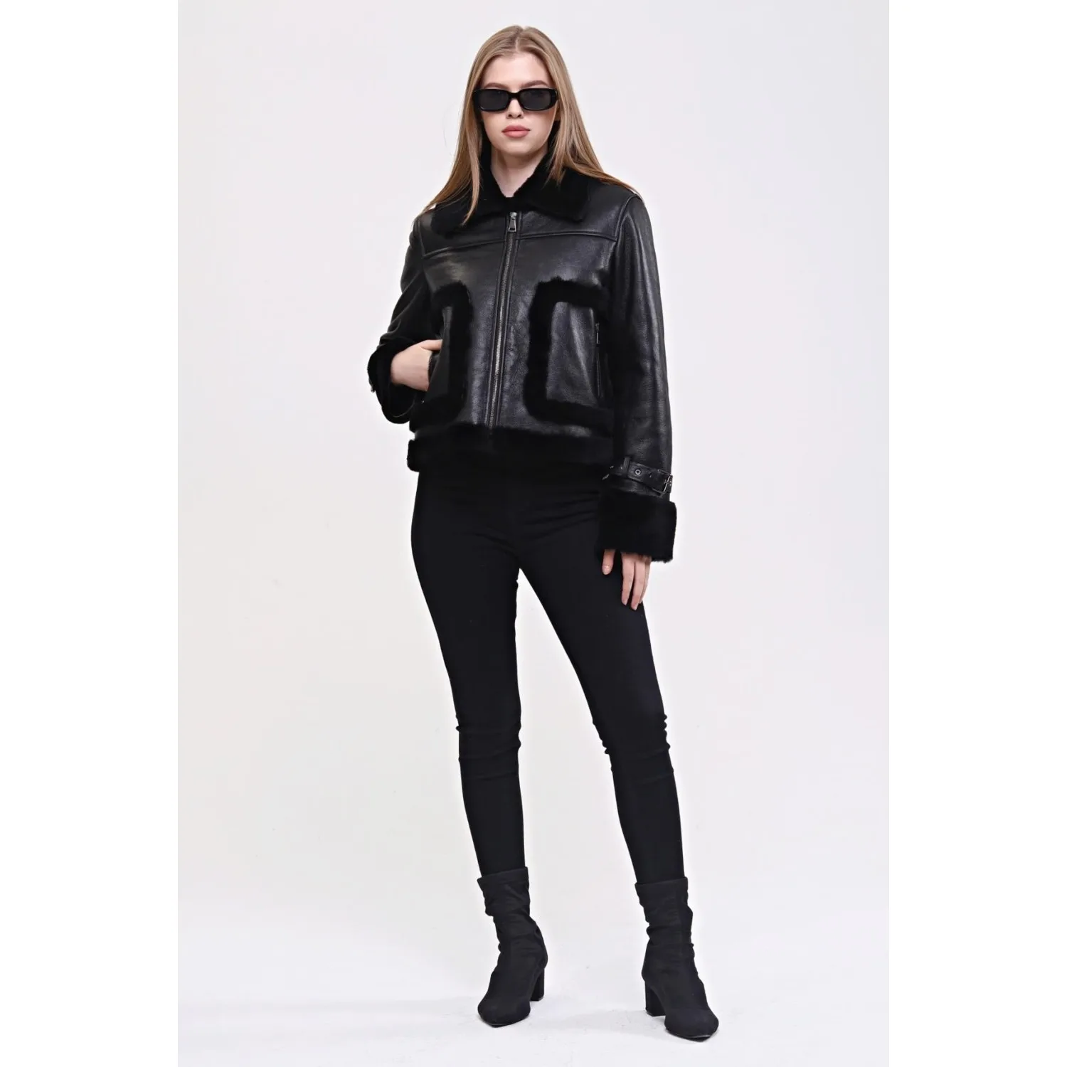 Leatinn Черные женские кожаные