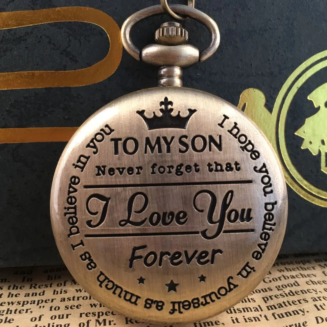 Оригинальные креативные карманные часы «To My сын», Серия Love You Forever, кварцевые часы, ретро коллекция, сувенирные подарки с подвеской