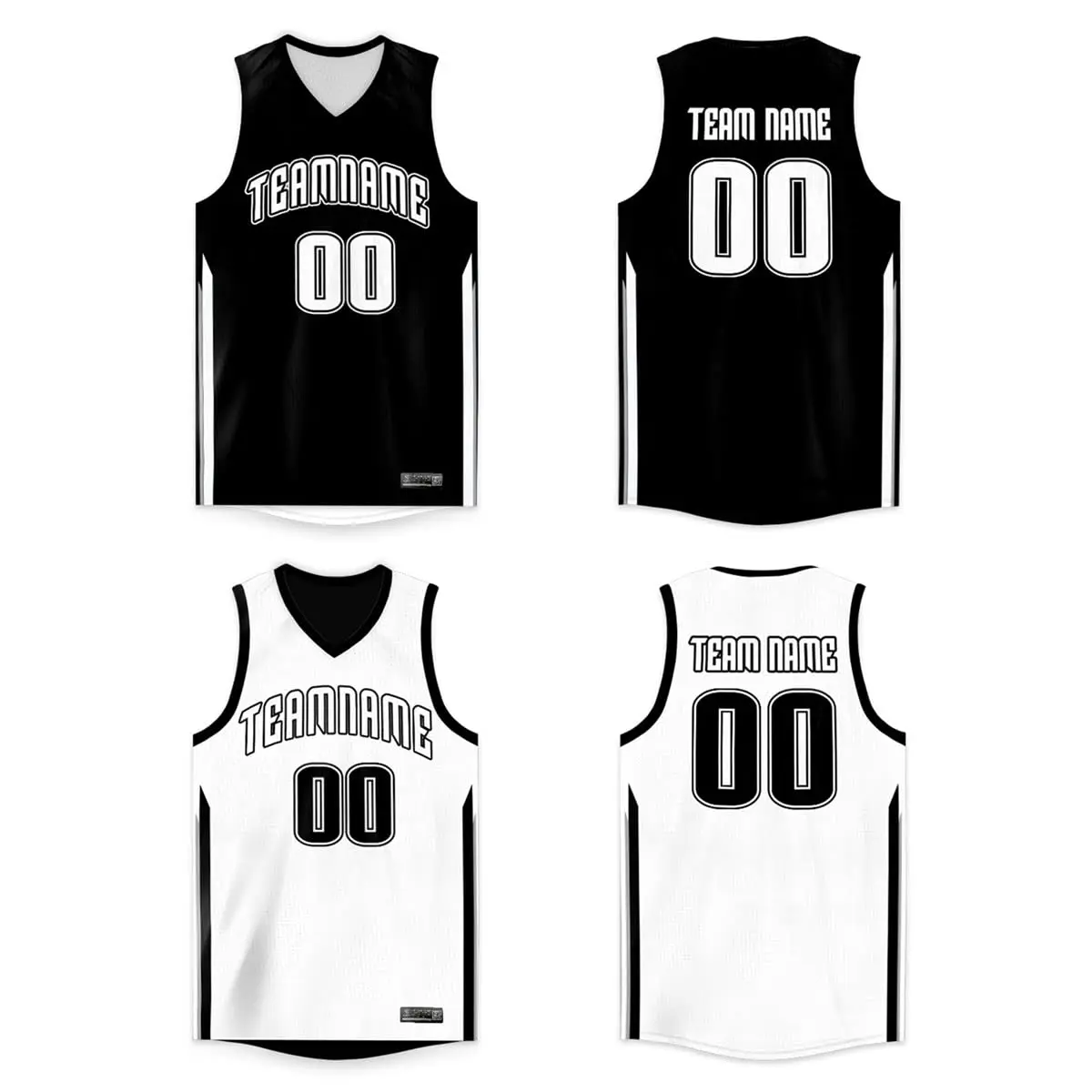 

Custom Reversible Basketball Jersey Personalized Printed Name Number Blank Team Sports Uniform For Men and Women and kids