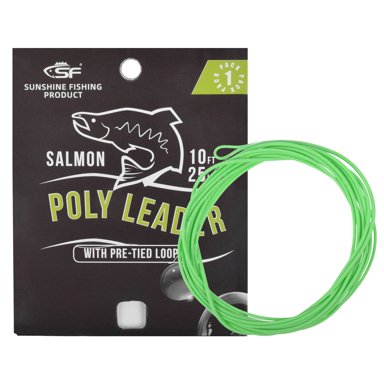 SF 1PCS 10FT  Fly Fishing Polyleader Monofilament Core Leader Line Fly Line for 10' Salmon Poly Leader