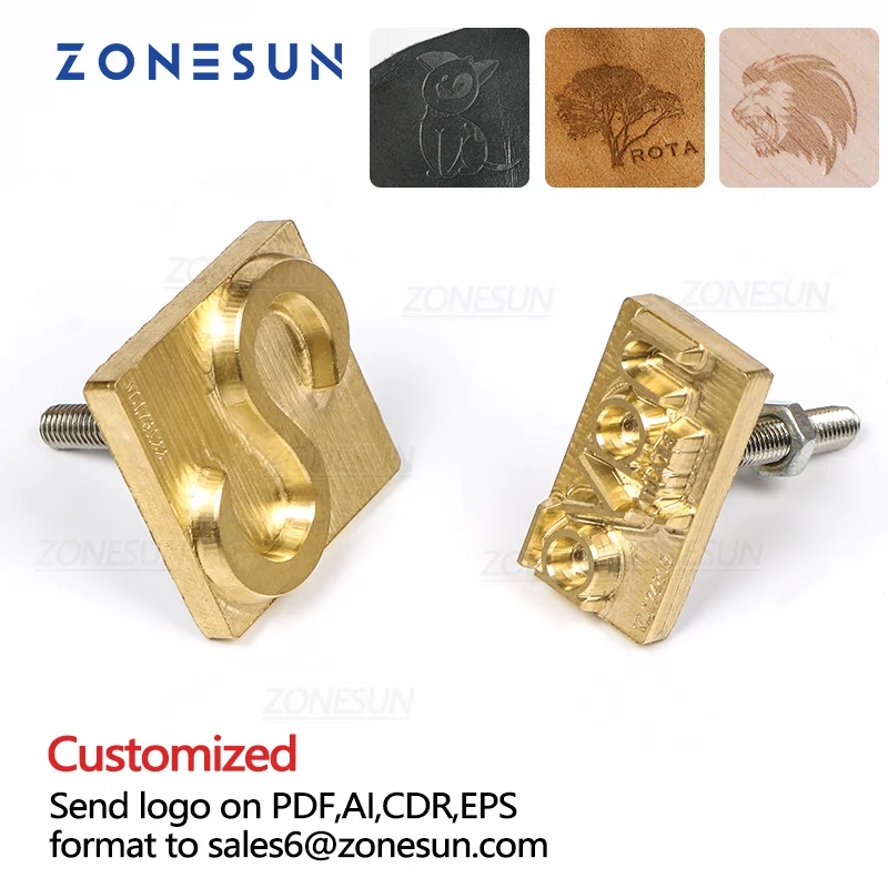 

ZONESUN Custom Logo Leather Stamp Mold Die Cut Emboss Mold Brass Stamping Copper Mold Bronzing Die Cut